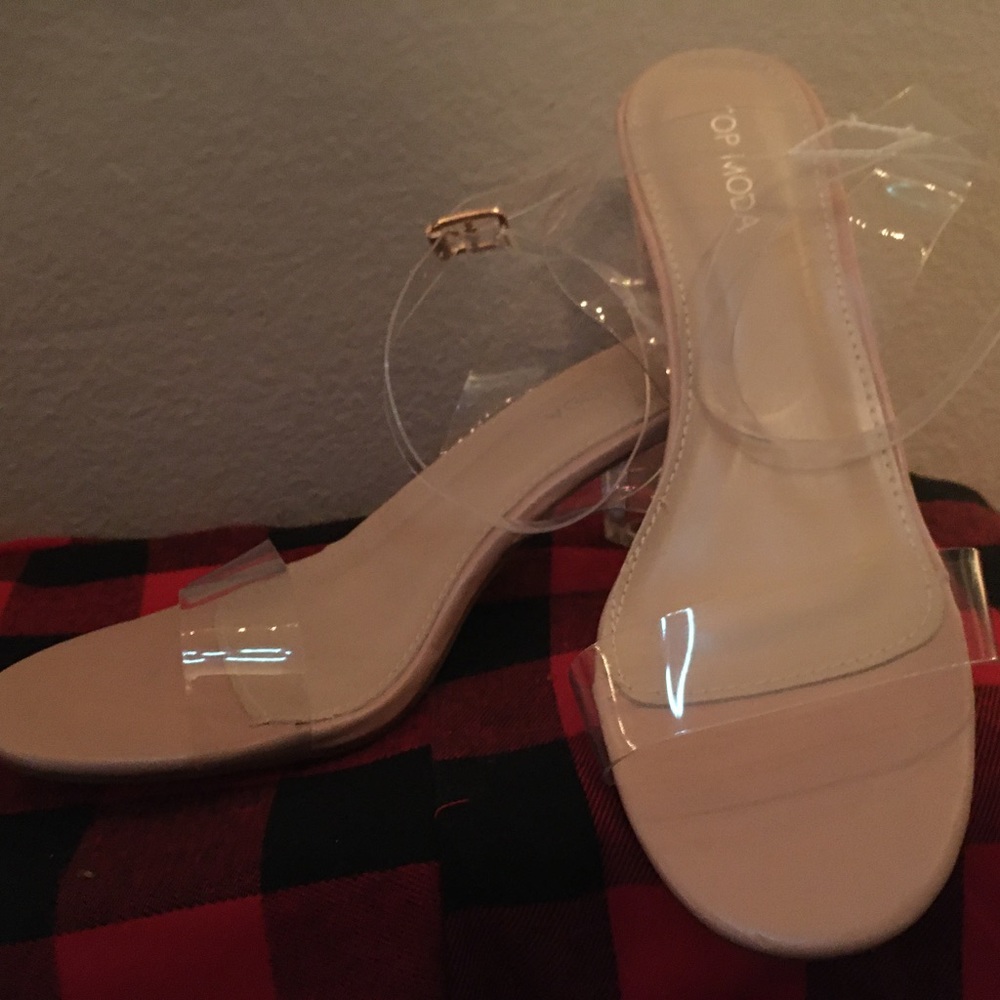 ****CYBER MONDAY***** Clear strappy heals
